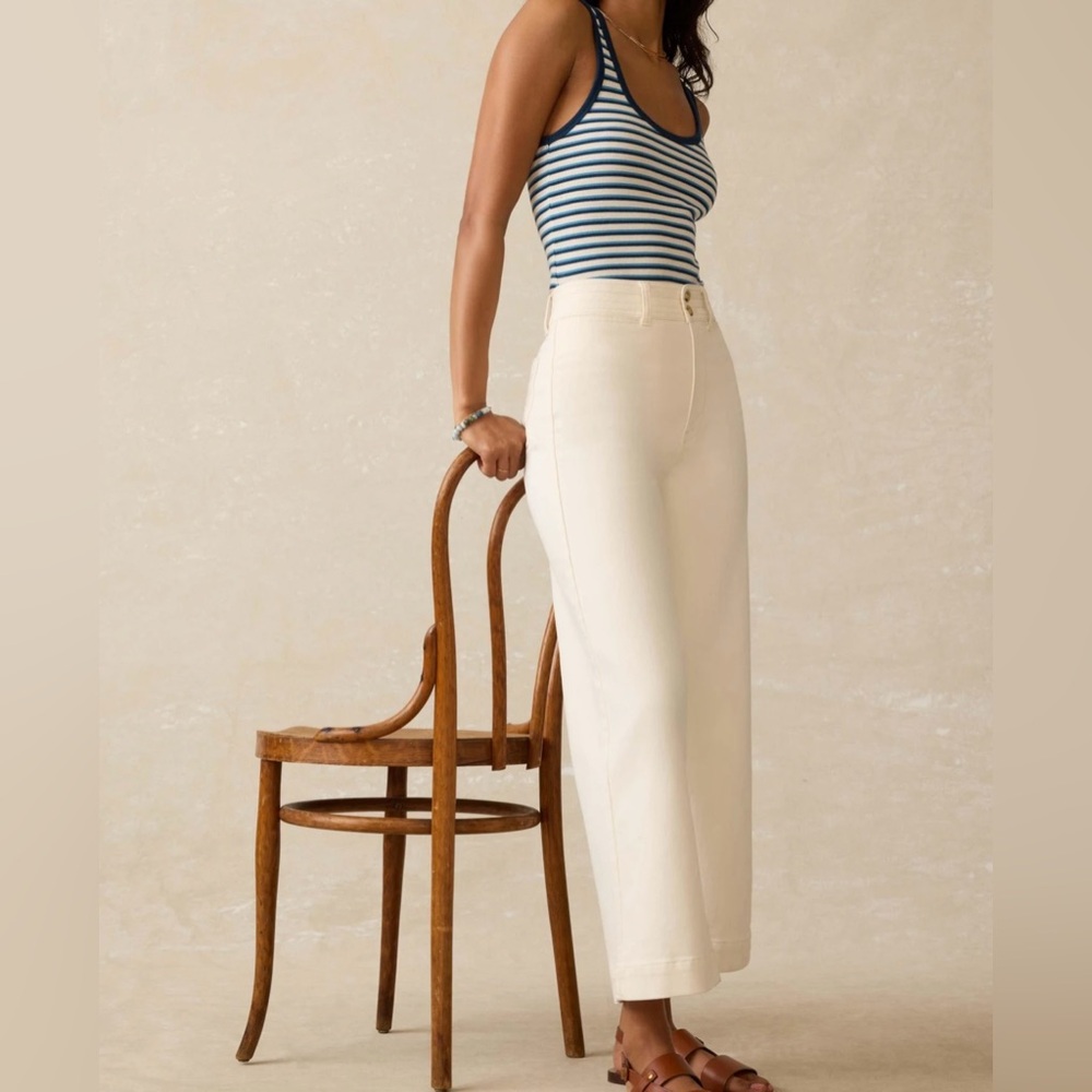 NWT Faherty Stretch Terry High Rise Harbor Pant Size 27 🌷🌷🌷 - Picture 11 of 14